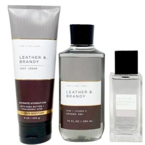 Bath & Body Works Other - Leather‎ & Brandy 3 Piece Bath & Body Works Set NEW